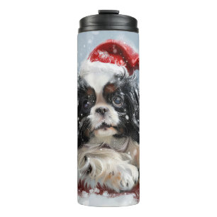 Japanischer Chin Dog Weihnachtsfest Thermosbecher