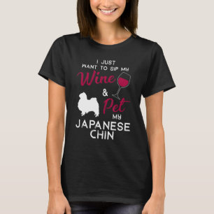 Japanischer Chin Dog Weinbesitzer Weihnachten Gebu T-Shirt
