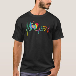 Japanischer Chin Mama Vater Heartbeat Gefärbte Kra T-Shirt