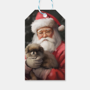 Japanischer Chin mit Weihnachtsfeiertag Geschenkanhänger