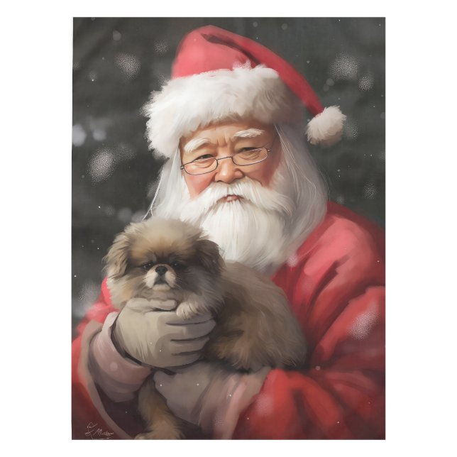 Japanischer Chin mit Weihnachtsfeiertag Tischdecke (Vorderseite)