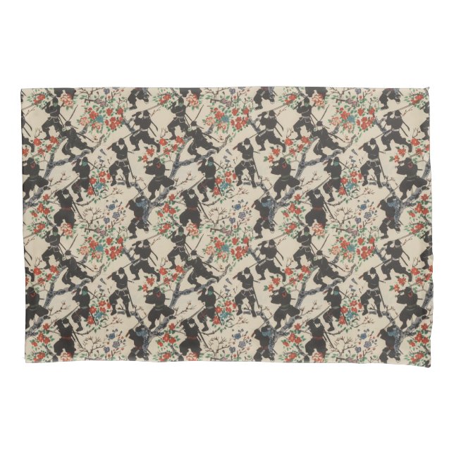 Japanischer Chiyogami Ninja Pattern Pillowcase Kissenbezug (Vorderseite)