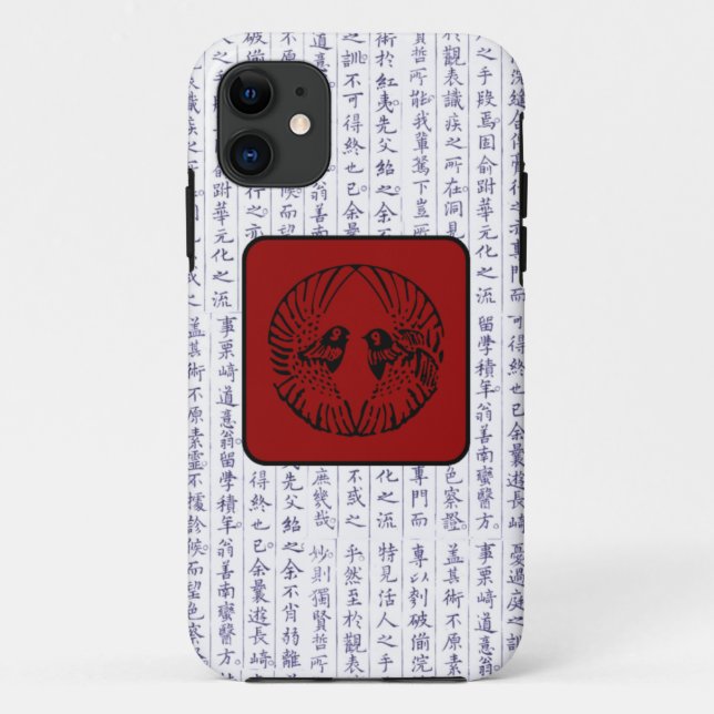 Japanischer Clan Kamon Kanji Script Birds Case-Mate iPhone Hülle (Rückseite)