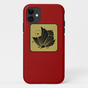 Japanischer Clan Kamon Red Laquer und Gold Butterf Case-Mate iPhone Hülle