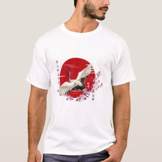 Japanischer Crane Tsuru T-Shirt