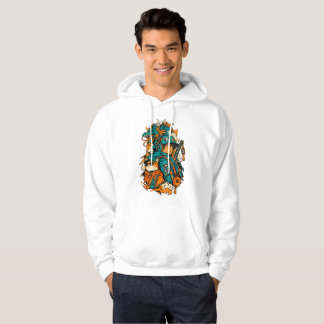 Japanischer Cyberpunk-Samurai-Drache-Katze – Anime Hoodie