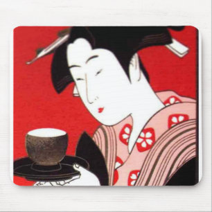Japanischer Damen Tee Servierzeremonie Kunst Druck Mousepad