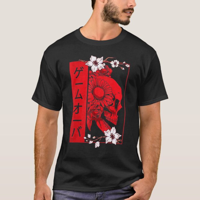 Japanischer Dämonengefecht Skull Devil Oni Harajuk T-Shirt (Vorderseite)