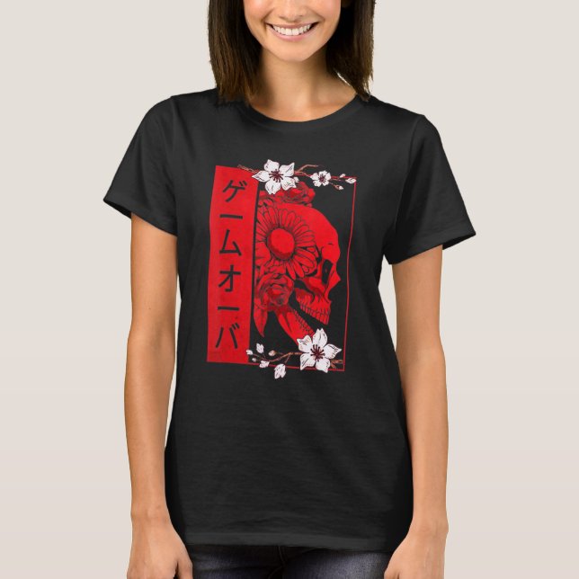 Japanischer Dämonengefecht Skull Devil Oni Harajuk T-Shirt (Vorderseite)