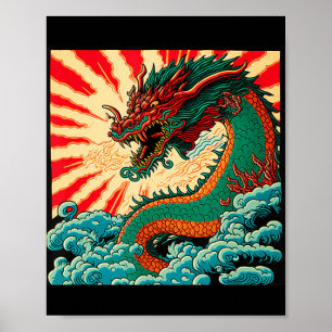 Japanischer Drache Anime Japan chinesische Drachen Poster