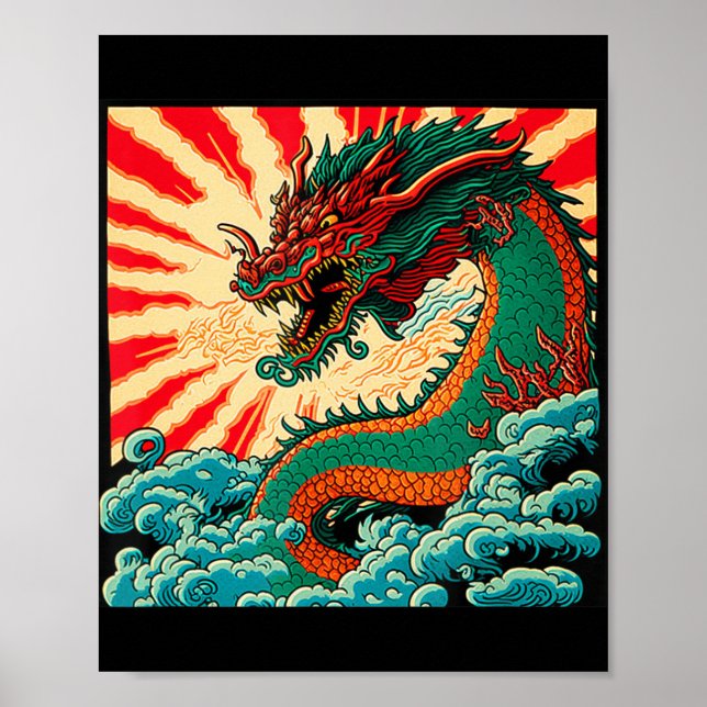 Japanischer Drache Anime Japan chinesische Drachen Poster (Vorne)
