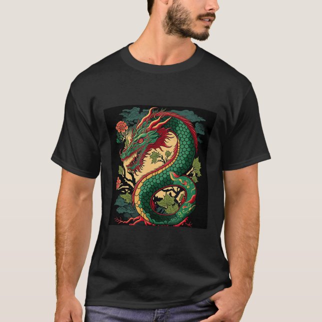 Japanischer Drache Anime Japan chinesische Drachen T-Shirt (Vorderseite)