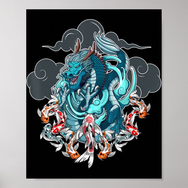 Japanischer Drache Anime Japan Tattoo Anime Lover  Poster (Vorne)
