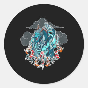 Japanischer Drache Anime Japan Tattoo Anime Lover  Runder Aufkleber