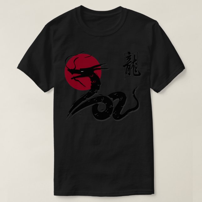 Japanischer Drache chinesischer Drache Euklidean T-Shirt (Design vorne)
