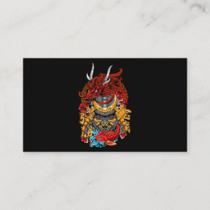 Japanischer Drache Cyberpunk Samurai Koi Fish Aest Visitenkarte