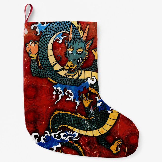 Japanischer Drache - gutes Glück Kleiner Weihnachtsstrumpf (Vorderseite)