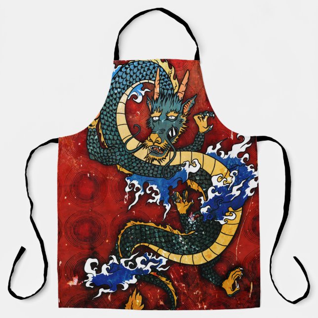 Japanischer Drache - gutes Glück Schürze (Vorderseite)