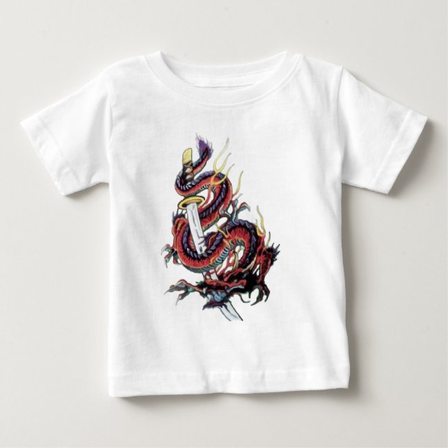 Japanischer Drache Katana Suis Riu Baby T-shirt (Vorderseite)