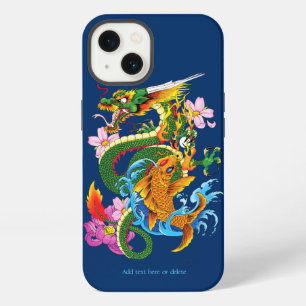 Japanischer Drache Koi Lotus Mythisch Asiatisch Bl iPhone 13 Hülle