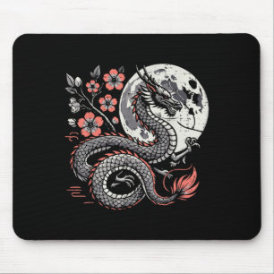Japanischer Drache Sakura Moon Cherry Blossom Men  Mousepad
