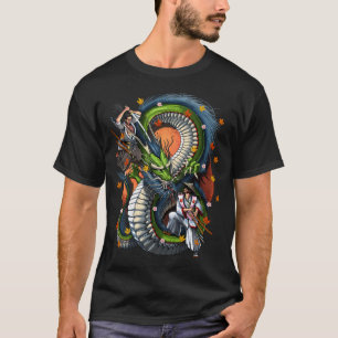 Japanischer Drache Samurai T-Shirt