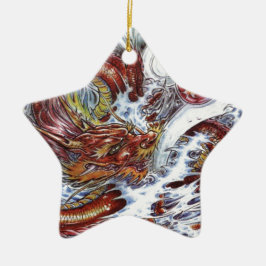 Japanischer Drache Tattoo Design Keramikornament