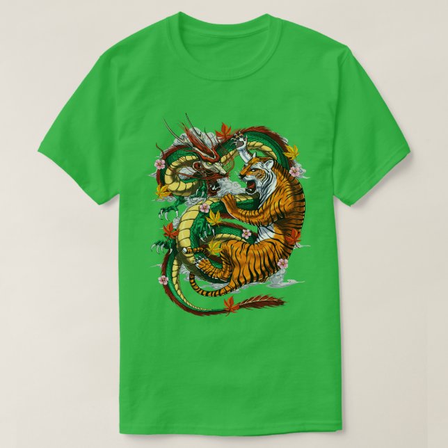 Japanischer Drache Tiger T-Shirt (Design vorne)