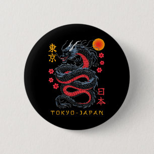 Japanischer Drache Tokio Japan 80er Asiatischer My Button