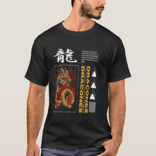 Japanischer Drache Tokyo Asiatischer Retro-Stil 80 T-Shirt
