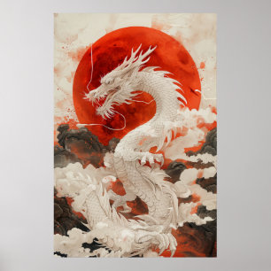 Japanischer Drache Ukiyo-e – Mythisches Kraftposte Poster