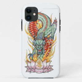 Japanischer Drache und Lotusblume iPhone 11 Hülle