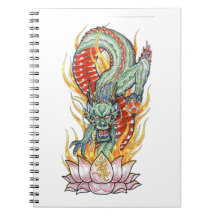 Japanischer Drache und Lotusblume