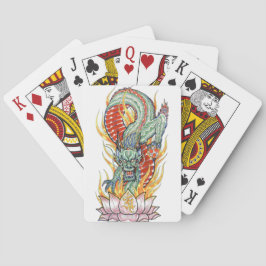 Japanischer Drache und Lotusblume Spielkarten