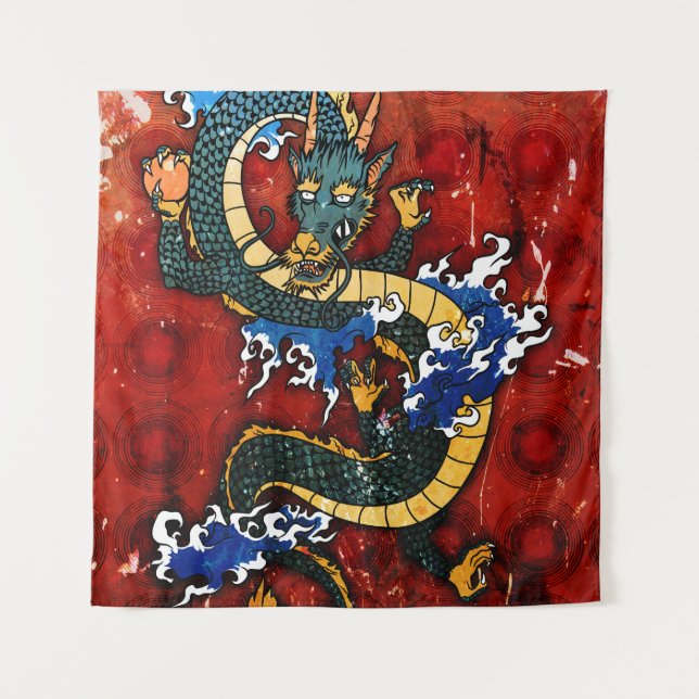 Japanischer Drache Wandteppich (Vorderseite)