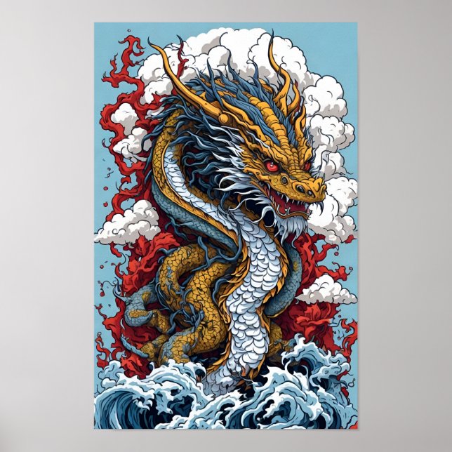 Japanischer Drachen Poster (Vorne)