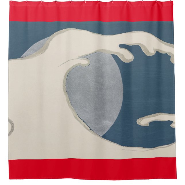 JAPANISCHER DRUCK DER WELLENDUSCHENKURTATION DUSCHVORHANG (Vorderseite)