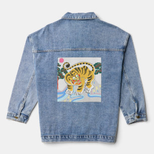 JAPANISCHER DRUCK MIT TIGER JEAN JACKET FÜR FRAUEN JEANSJACKE