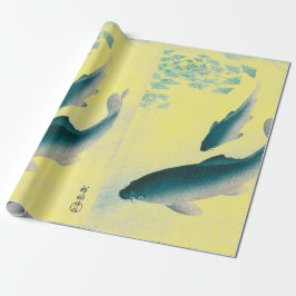 JAPANISCHER DRUCK VON FISH SWIMMING YELLOW WRAPPIN GESCHENKPAPIER