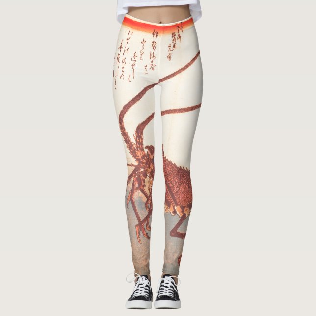 JAPANISCHER DRUCK VON LOBSTER DRUCKENDEN Leggings (Vorderseite)