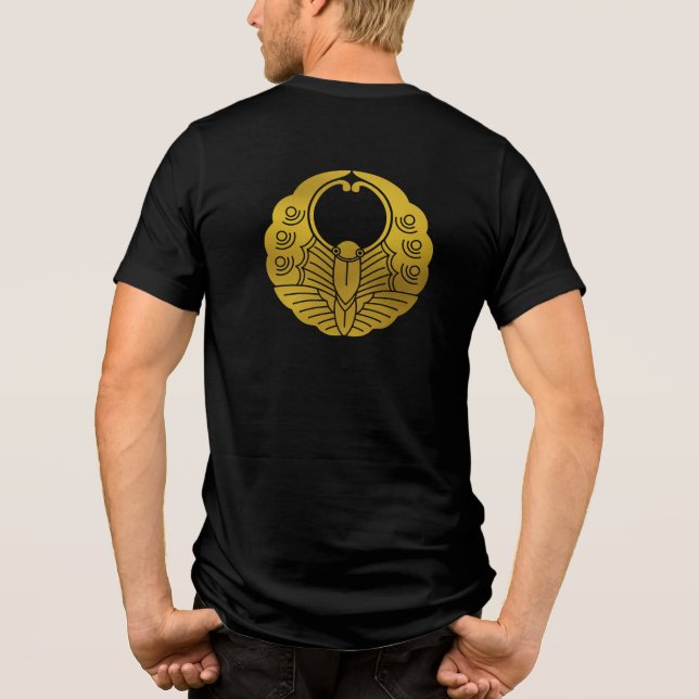 Japanischer Familienwappen-Butterfly Tri-Blend Shirt (Rückseite)
