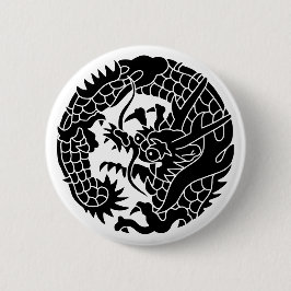 Japanischer Familienwappen-Drache Button