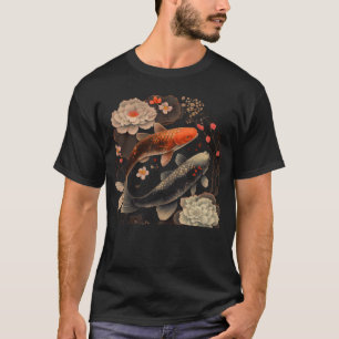 Japanischer Fisch Koi Karpfen Vintage-Grafik Kirsc T-Shirt