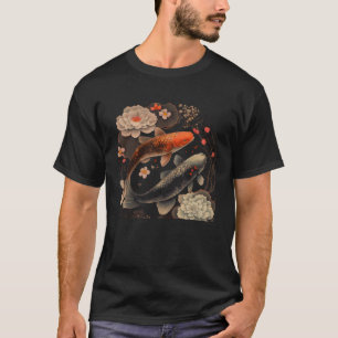 Japanischer Fisch Koi Karpfen Vintage-Grafik Kirsc T-Shirt