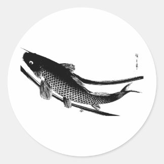 Japanischer Fisch Runder Aufkleber