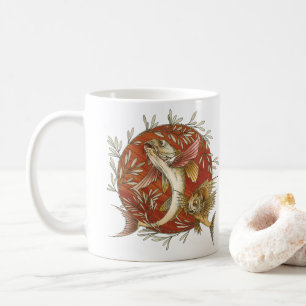 Japanischer Fliegender Fisch und Bambusblätter Vin Tasse
