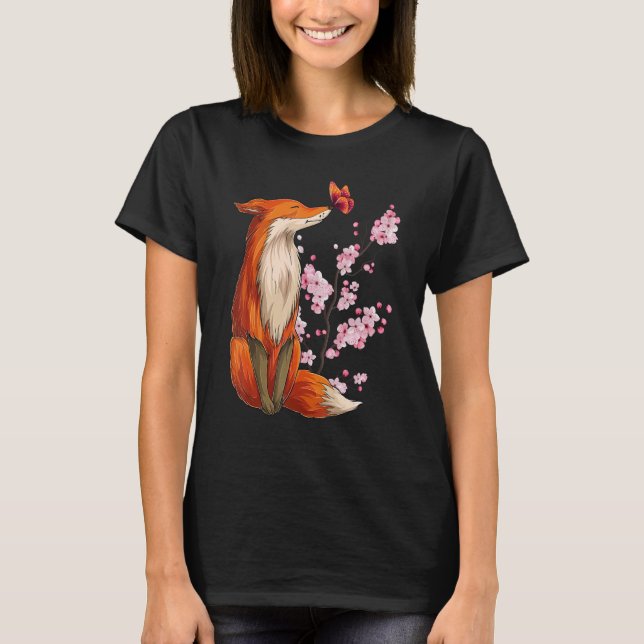 Japanischer Fox Cherry Blüte Blume Sakura Bäume T-Shirt (Vorderseite)