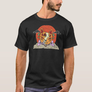 Japanischer Fox Kitsune Maske Ästhetischer Japanis T-Shirt