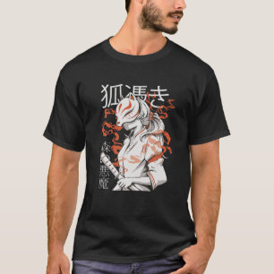 Japanischer Fox Niedlich Funny Anime Kawaii Kitsun T-Shirt