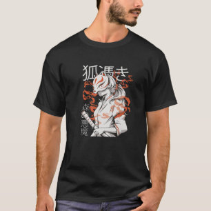 Japanischer Fox Niedlich Funny Anime Kawaii Kitsun T-Shirt
